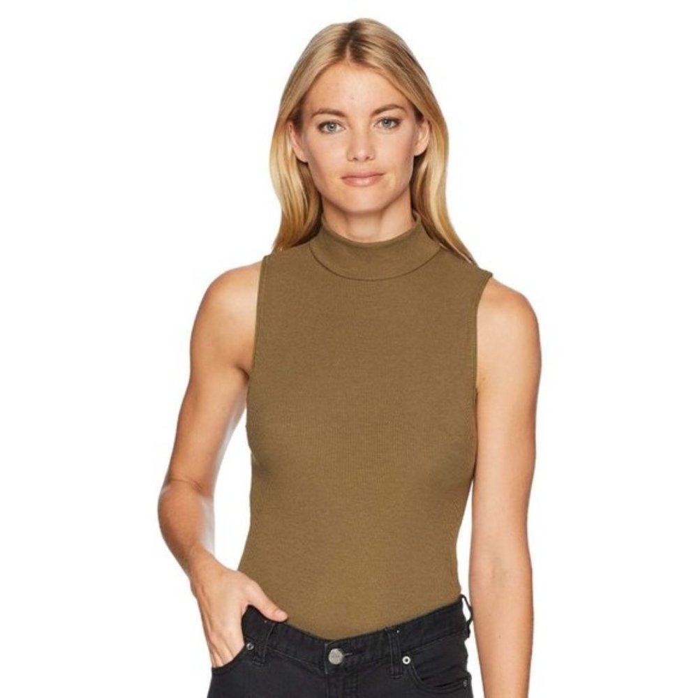 Free People Save Tonight Mock-Neck Thong Bodysuit